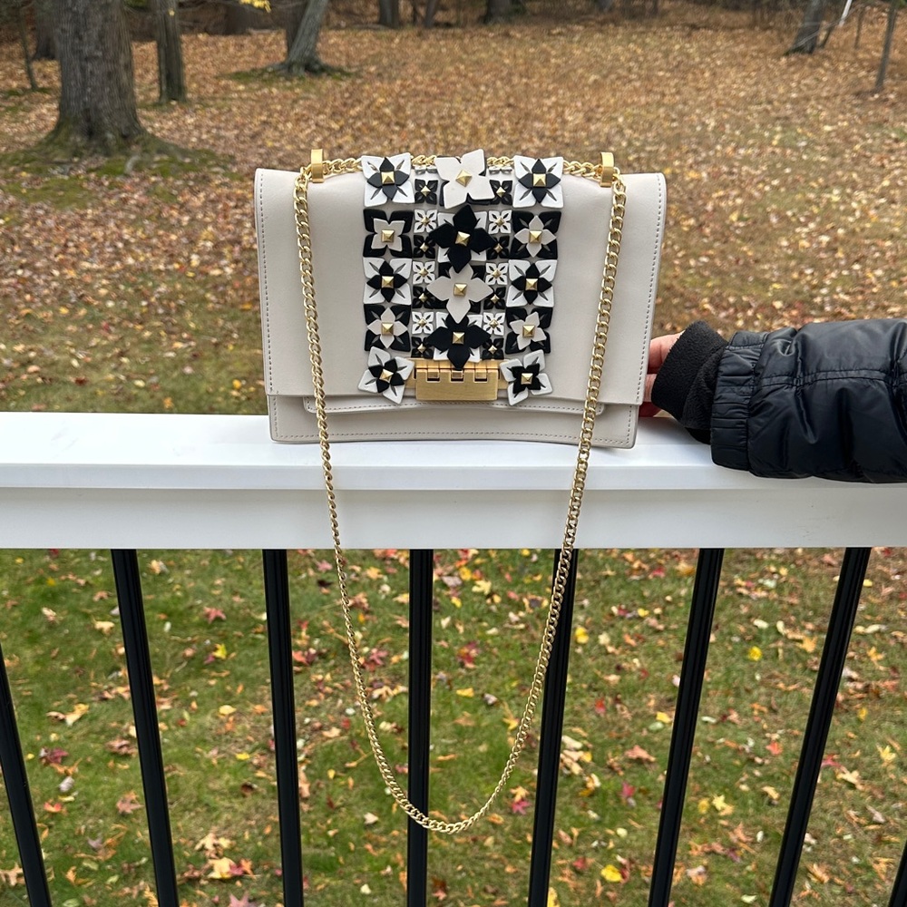 Zac Posen Medium Earthette Studded Leather Shoulder Bag
